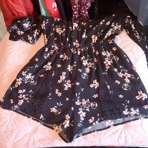 Black romper with lace